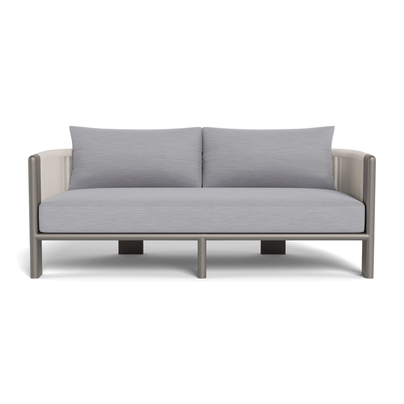 Palm Beach Aluminium 2 Seat Sofa | Aluminium Taupe, Panama Cloud, Rope Shell