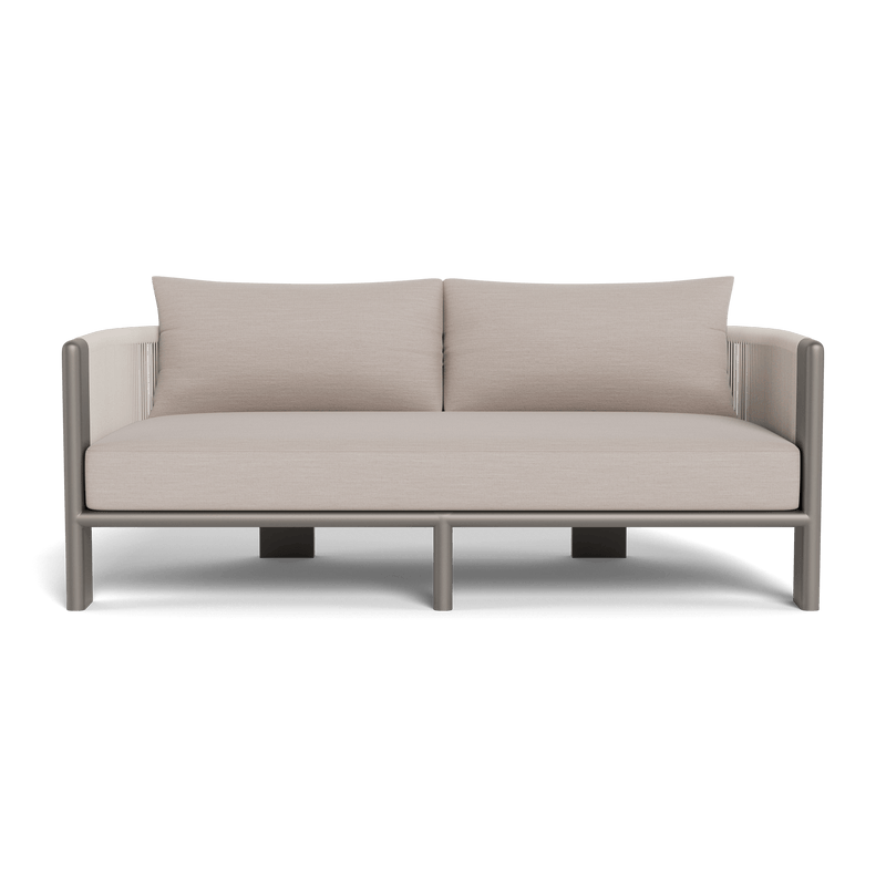 Palm Beach Aluminium 2 Seat Sofa | Aluminium Taupe, Panama Marble, Rope Shell