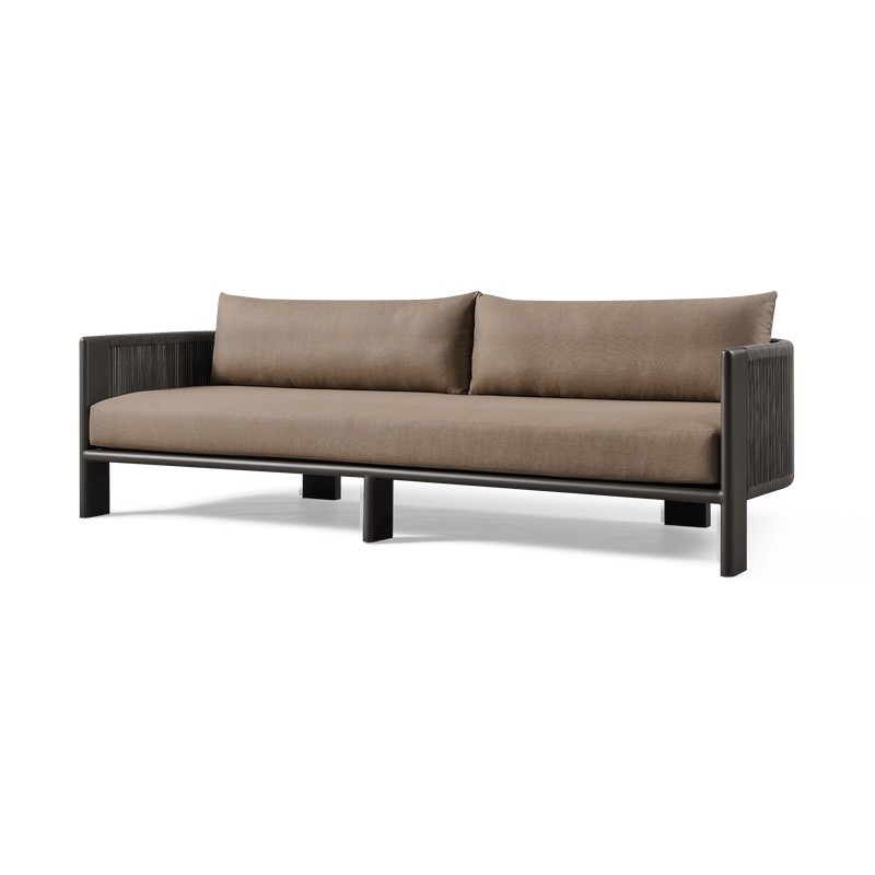 Palm Beach Aluminium 3 Seat Sofa | Aluminium Asteroid, Copacabana Midnight, Rope Dark Grey