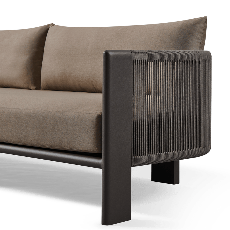 Palm Beach Aluminium 3 Seat Sofa | Aluminium Asteroid, Copacabana Midnight, Rope Dark Grey