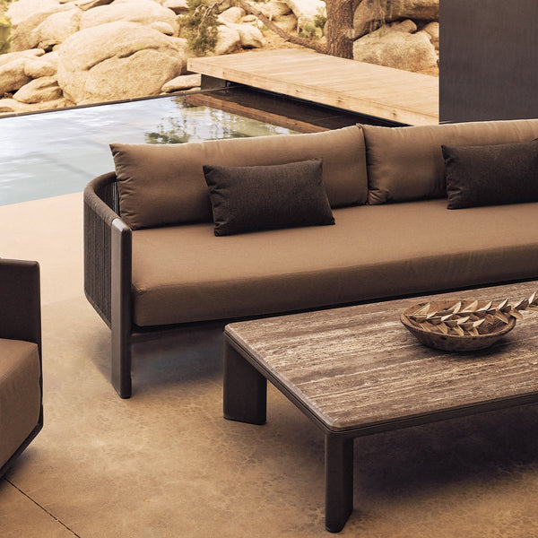 Palm Beach Aluminium 3 Seat Sofa | Aluminium Asteroid, Copacabana Midnight, Rope Dark Grey