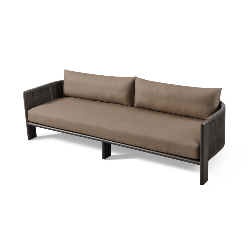 Palm Beach Aluminium 3 Seat Sofa | Aluminium Asteroid, Copacabana Midnight, Rope Dark Grey