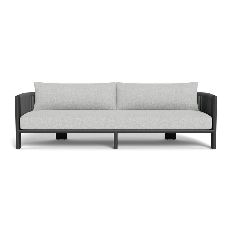 Palm Beach Aluminium 3 Seat Sofa | Aluminium Asteroid, Copacabana Sand, Rope Dark Grey