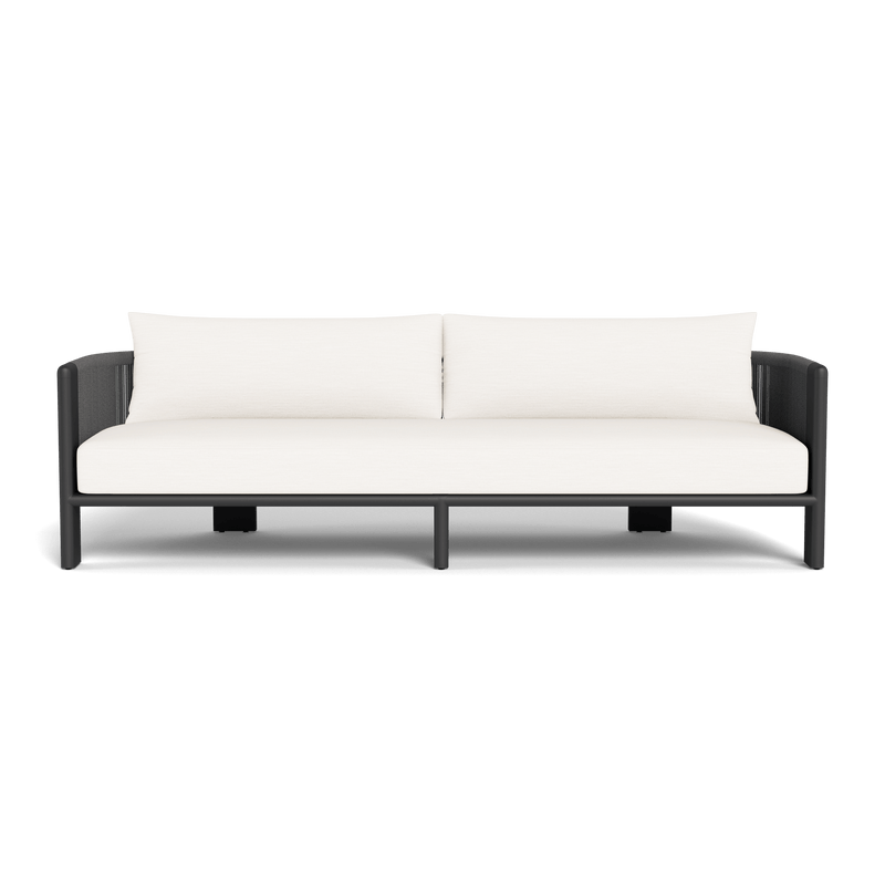 Palm Beach Aluminium 3 Seat Sofa | Aluminium Asteroid, Panama Blanco, Rope Dark Grey