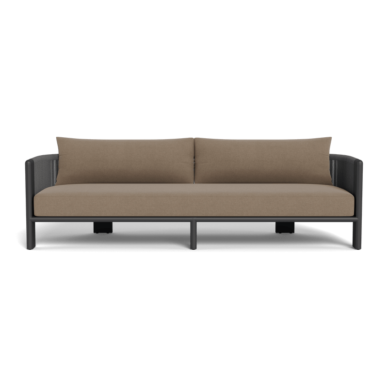 Palm Beach Aluminium 3 Seat Sofa | Aluminium Asteroid, Panama Coco, Rope Dark Grey