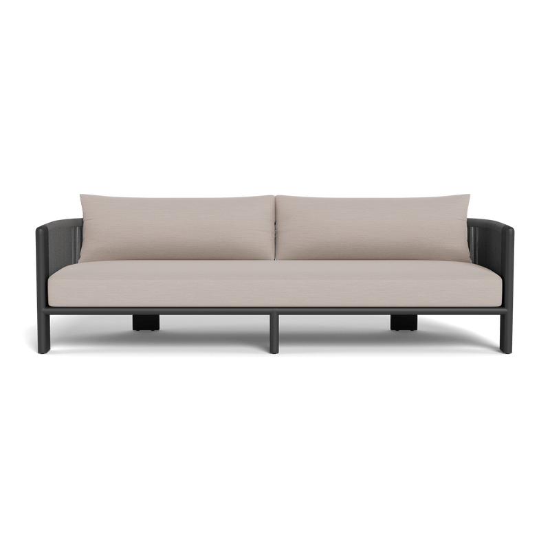 Palm Beach Aluminium 3 Seat Sofa | Aluminium Asteroid, Panama Marble, Rope Dark Grey