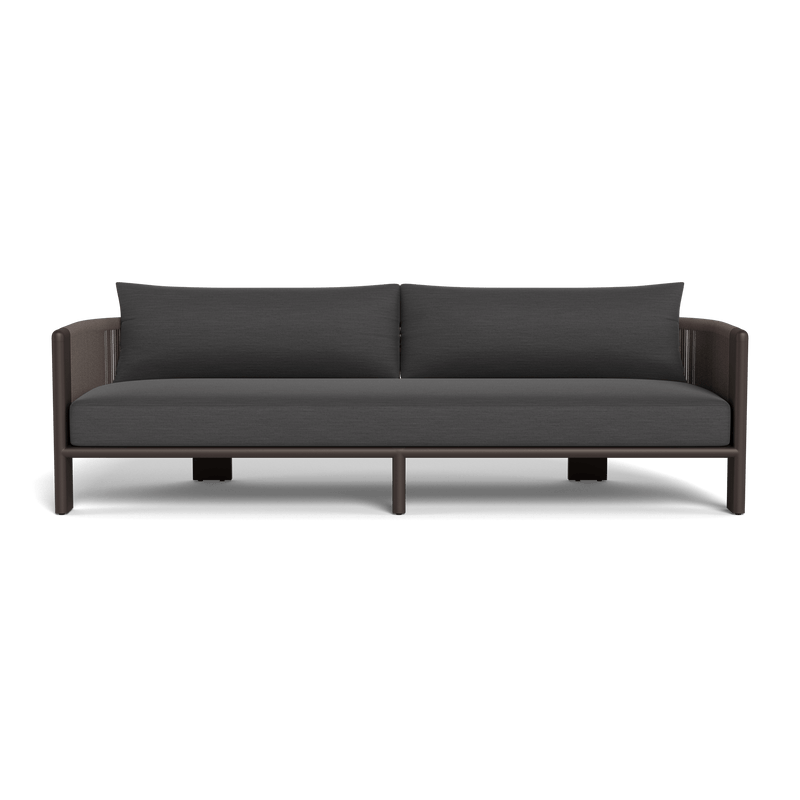 Palm Beach Aluminium 3 Seat Sofa | Aluminium Bronze, Panama Grafito, Rope Umber