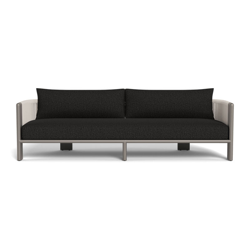 Palm Beach Aluminium 3 Seat Sofa | Aluminium Taupe, Copacabana Midnight, Rope Shell