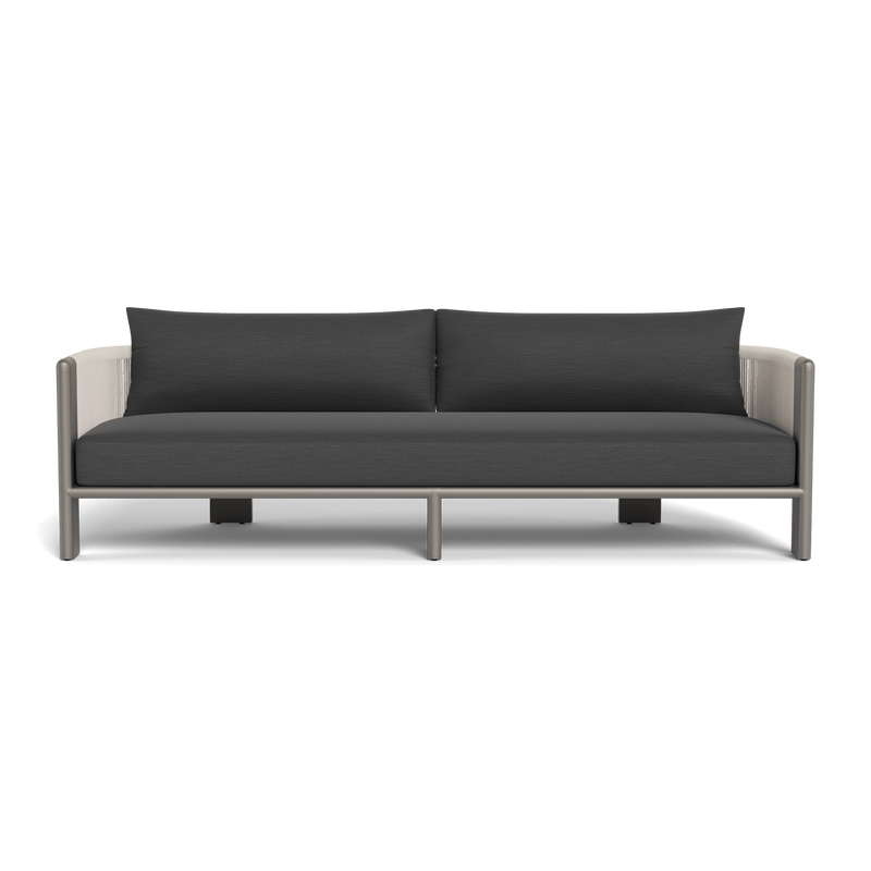 Palm Beach Aluminium 3 Seat Sofa | Aluminium Taupe, Panama Grafito, Rope Shell