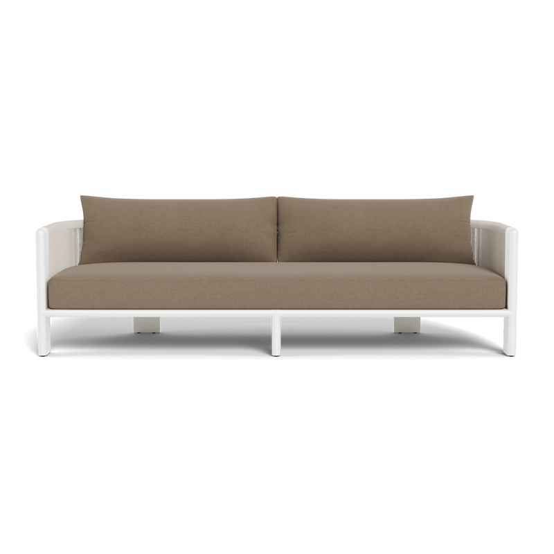 Palm Beach Aluminium 3 Seat Sofa | Aluminium White, Panama Coco, Rope Shell