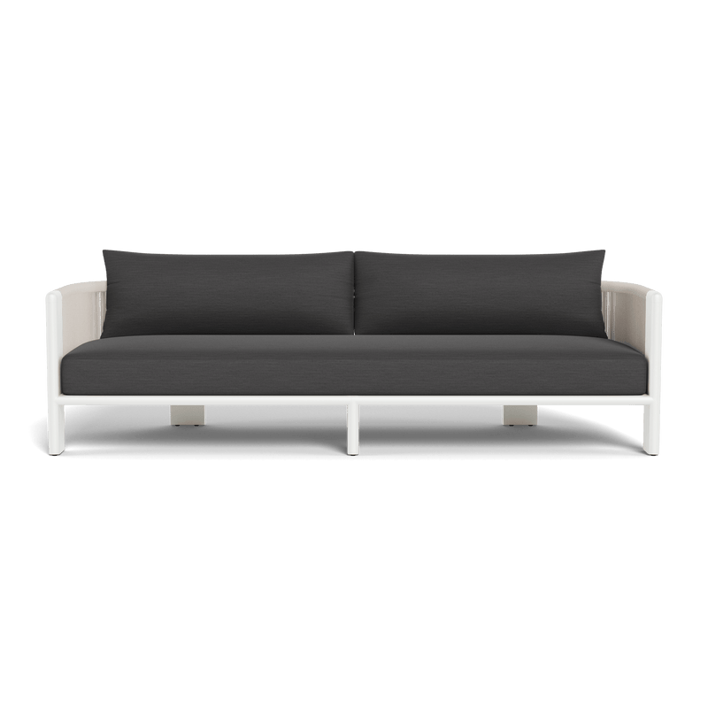 Palm Beach Aluminium 3 Seat Sofa | Aluminium White, Panama Grafito, Rope Shell