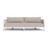 Palm Beach Aluminium 3 Seat Sofa | Aluminium White, Panama Marble, Rope Shell