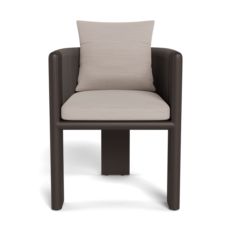 Palm Beach Aluminium Dining Chair | Aluminium Bronze, Panama Marble, Rope Umber