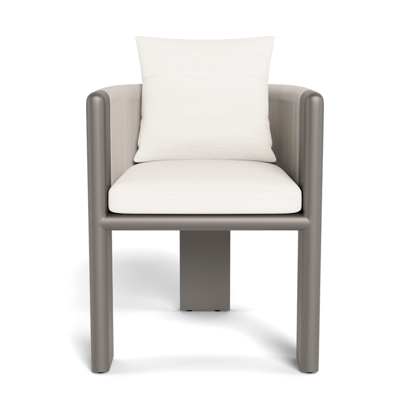 Palm Beach Aluminium Dining Chair | Aluminium Taupe, Panama Blanco, Rope Shell