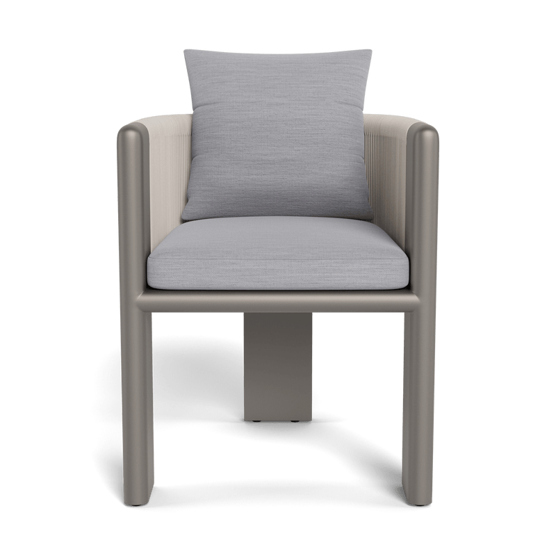 Palm Beach Aluminium Dining Chair | Aluminium Taupe, Panama Cloud, Rope Shell