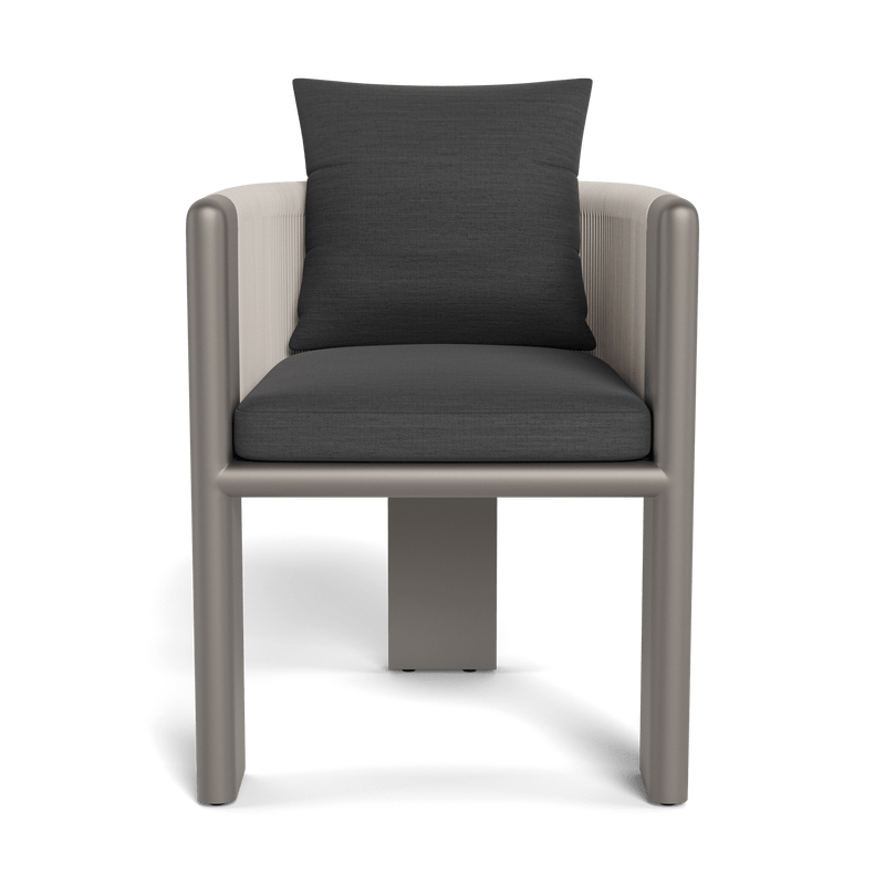 Palm Beach Aluminium Dining Chair | Aluminium Taupe, Panama Grafito, Rope Shell