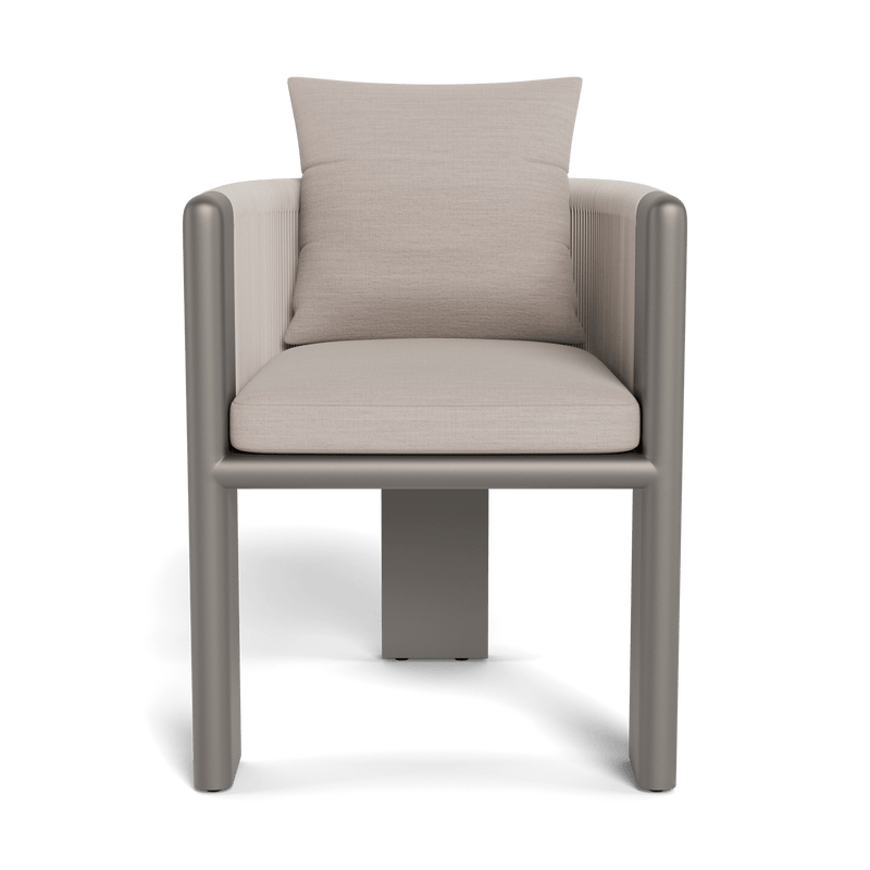 Palm Beach Aluminium Dining Chair | Aluminium Taupe, Panama Marble, Rope Shell