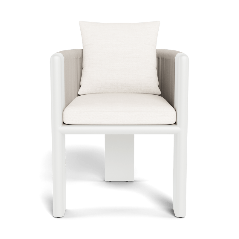 Palm Beach Aluminium Dining Chair | Aluminium White, Panama Blanco, Rope Shell