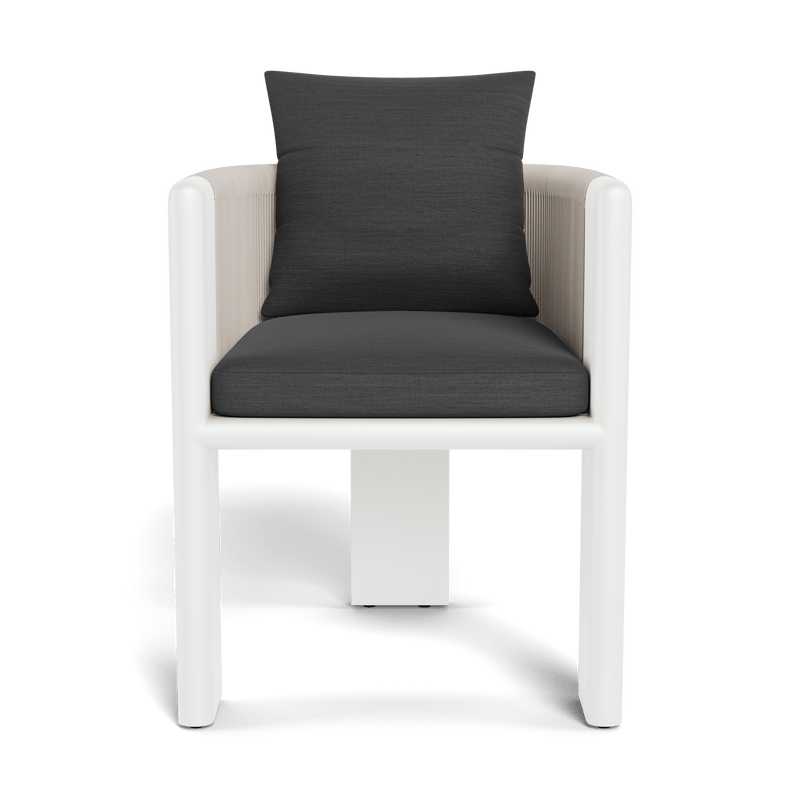 Palm Beach Aluminium Dining Chair | Aluminium White, Panama Grafito, Rope Shell