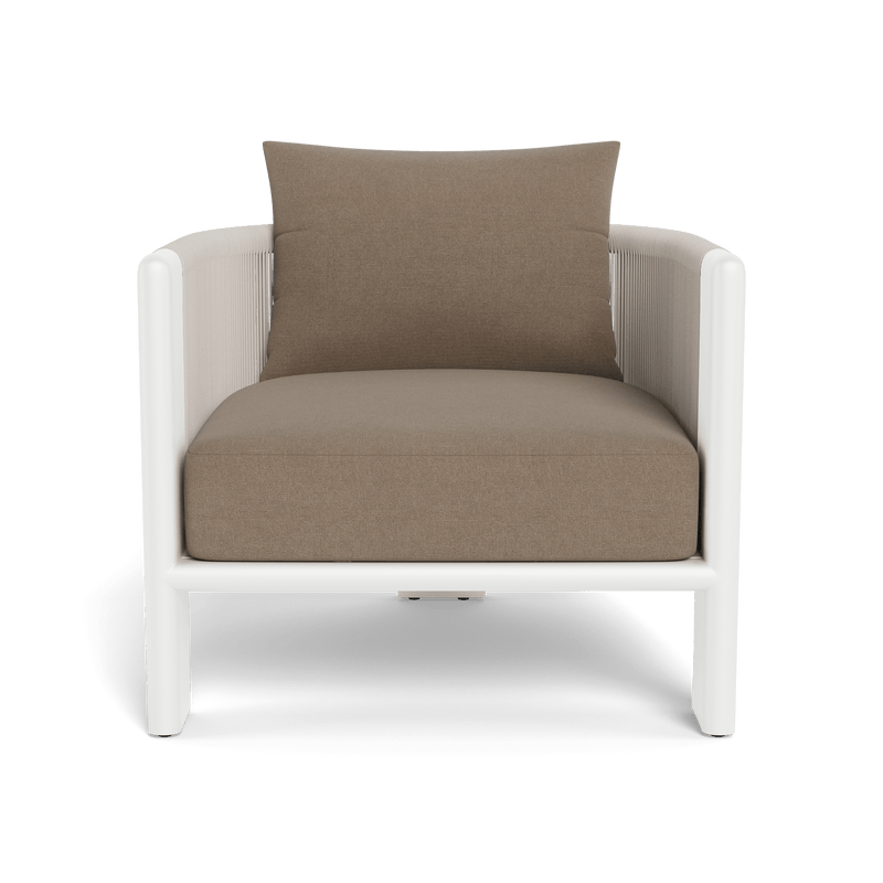 Palm Beach Aluminium Lounge Chair | Aluminium White, Panama Coco, Rope Shell