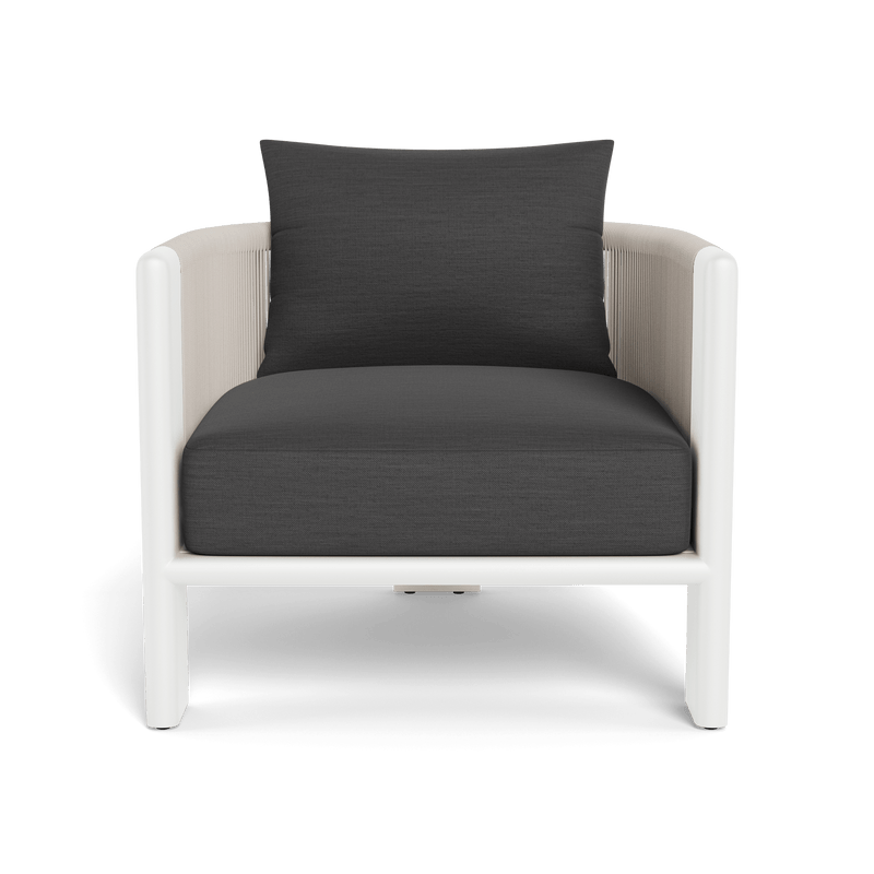 Palm Beach Aluminium Lounge Chair | Aluminium White, Panama Grafito, Rope Shell