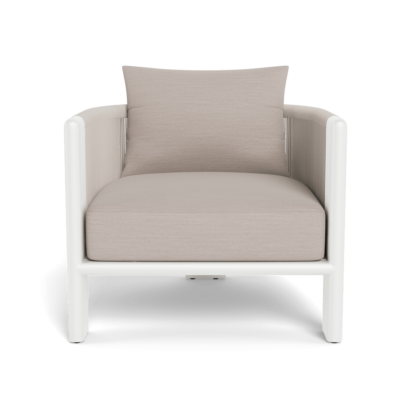 Palm Beach Aluminium Lounge Chair | Aluminium White, Panama Marble, Rope Shell