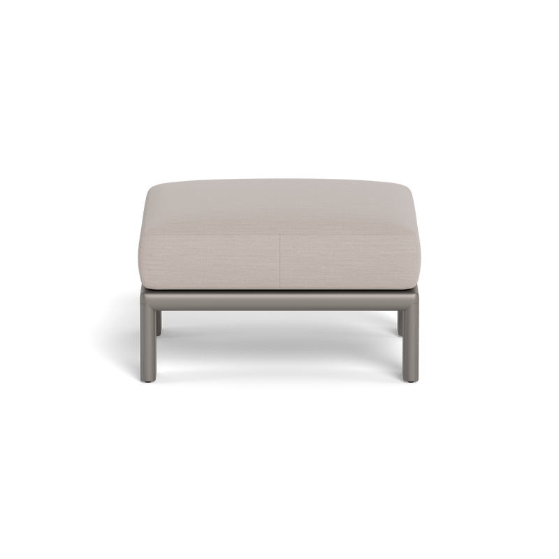 Palm Beach Aluminium Ottoman | Aluminium Taupe, Panama Marble,