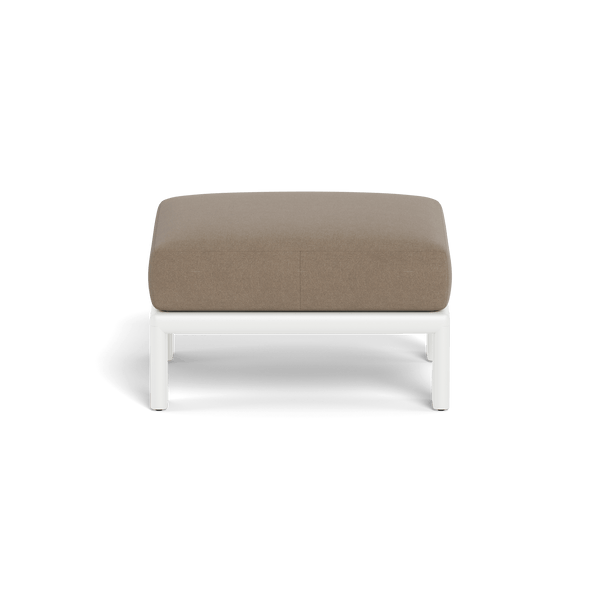 Palm Beach Aluminium Ottoman | Aluminium White, Panama Coco,
