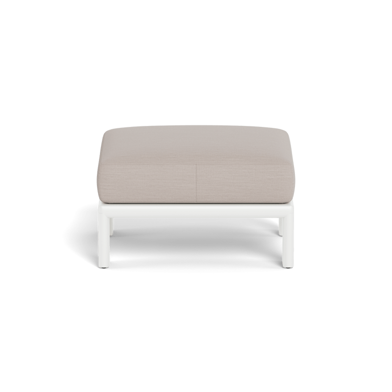 Palm Beach Aluminium Ottoman | Aluminium White, Panama Marble,