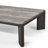 Palm Beach Aluminium Rectangle Coffee Table | Aluminium Asteroid, Travertine Dark Grey,