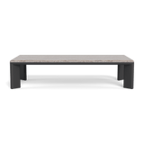 Palm Beach Aluminium Rectangle Coffee Table | Aluminium Asteroid, Travertine Dark Grey,