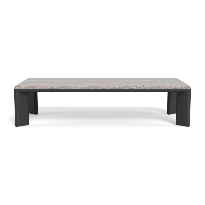 Palm Beach Aluminium Rectangle Coffee Table | Aluminium Asteroid, Travertine Dark Grey,