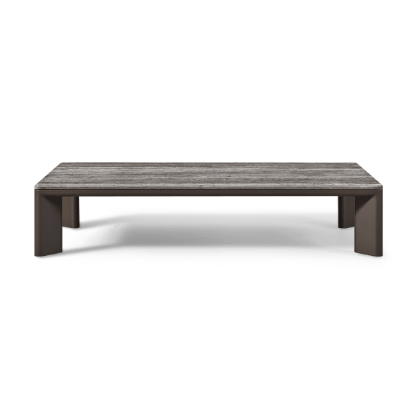 Palm Beach Aluminium Rectangle Coffee Table | Aluminium Asteroid, Travertine Dark Grey,