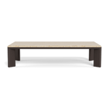 Palm Beach Aluminium Rectangle Coffee Table | Aluminium Bronze, Travertine Natural,