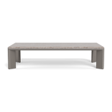 Palm Beach Aluminium Rectangle Coffee Table | Aluminium Taupe, Travertine Dark Grey,