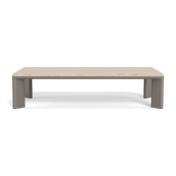 Palm Beach Aluminium Rectangle Coffee Table | Aluminium Taupe, Travertine Natural,