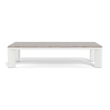 Palm Beach Aluminium Rectangle Coffee Table | Aluminium White, Travertine Dark Grey,