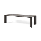 Palm Beach Aluminium Rectangle Dining Table | Aluminium Asteroid, Travertine Dark Grey,