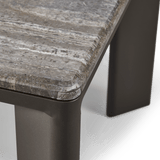 Palm Beach Aluminium Rectangle Dining Table | Aluminium Asteroid, Travertine Dark Grey,