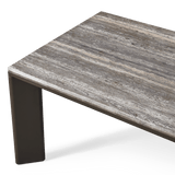 Palm Beach Aluminium Rectangle Dining Table | Aluminium Asteroid, Travertine Dark Grey,