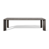 Palm Beach Aluminium Rectangle Dining Table | Aluminium Asteroid, Travertine Dark Grey,