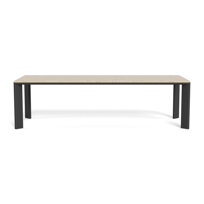 Palm Beach Aluminium Rectangle Dining Table | Aluminium Asteroid, Travertine Natural,