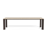 Palm Beach Aluminium Rectangle Dining Table | Aluminium Bronze, Travertine Natural,