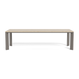 Palm Beach Aluminium Rectangle Dining Table | Aluminium Taupe, Travertine Natural,