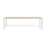 Palm Beach Aluminium Rectangle Dining Table | Aluminium White, Travertine Natural,