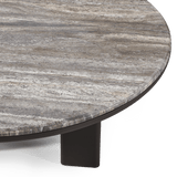 Palm Beach Aluminium Round Dining Table 60" | Aluminium Asteroid, Travertine Dark Grey,