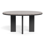 Palm Beach Aluminium Round Dining Table 60" | Aluminium Asteroid, Travertine Dark Grey,