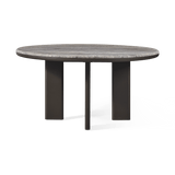 Palm Beach Aluminium Round Dining Table 60" | Aluminium Asteroid, Travertine Dark Grey,