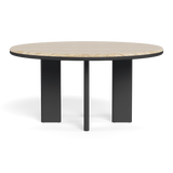 Palm Beach Aluminium Round Dining Table 60" | Aluminium Asteroid, Travertine Natural,