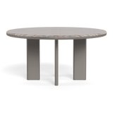 Palm Beach Aluminium Round Dining Table 60" | Aluminium Taupe, Travertine Dark Grey,